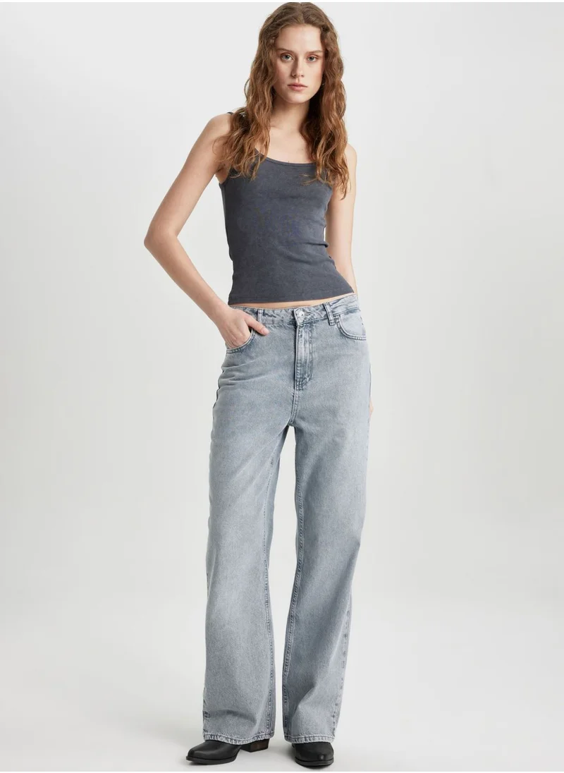 DeFacto Slim Fit Ribana Scoop Neck Undershirt