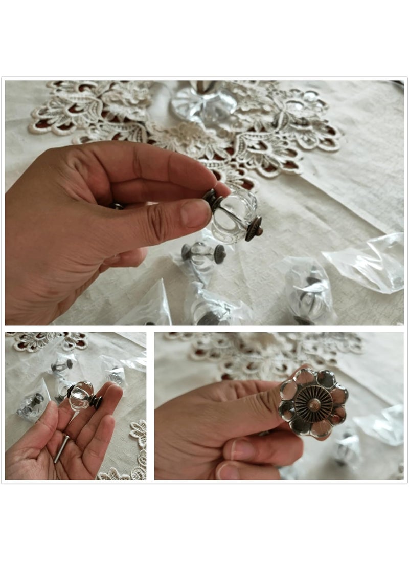 Dophee dophee 10Pcs Transparent Pumpkin Knobs Clear Cabinet Handles Pulls for Drawer Dresser Cupboard Wardrobe Clothes Hooks with Mounting Screws 118x142  - Image 5
