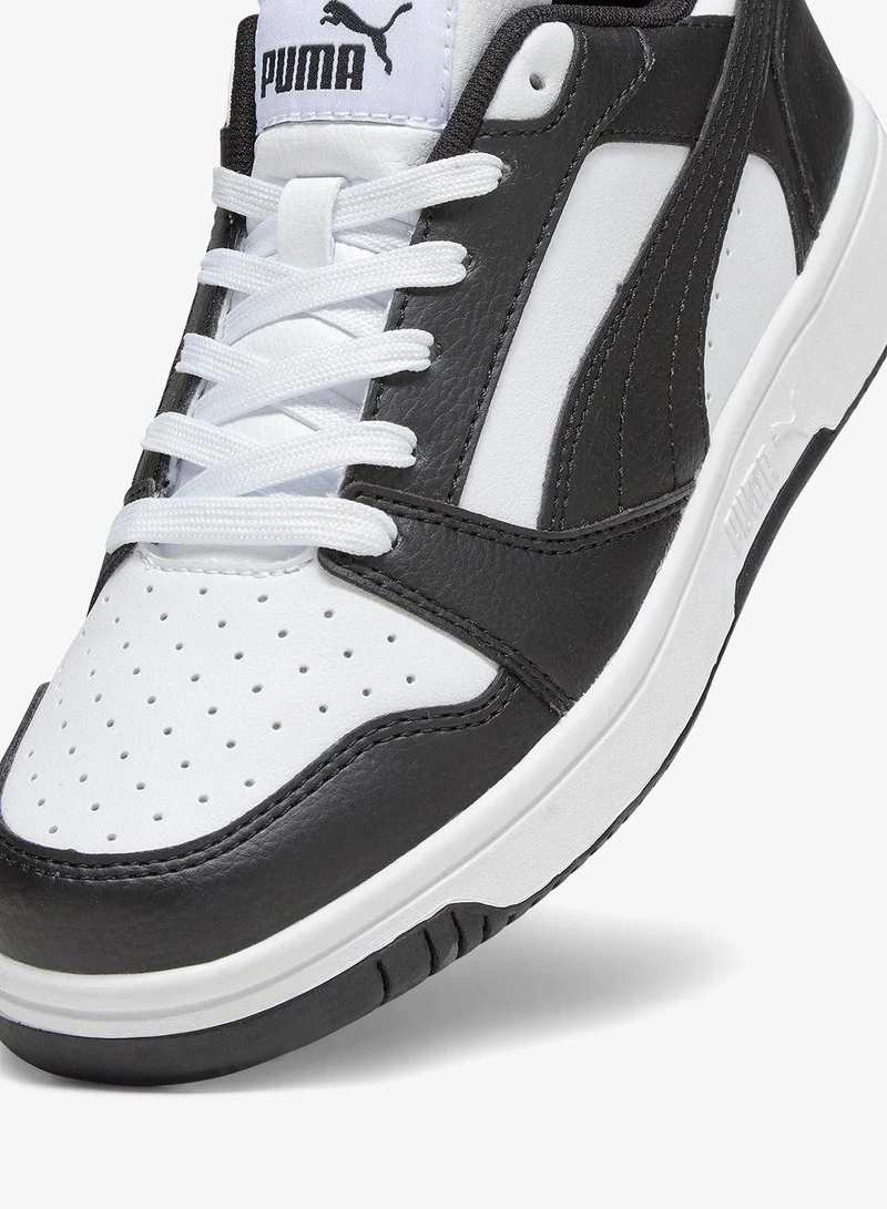Puma PUMA White-PUMA Black Youth Rebound V6 Lo  | Best Price UAE