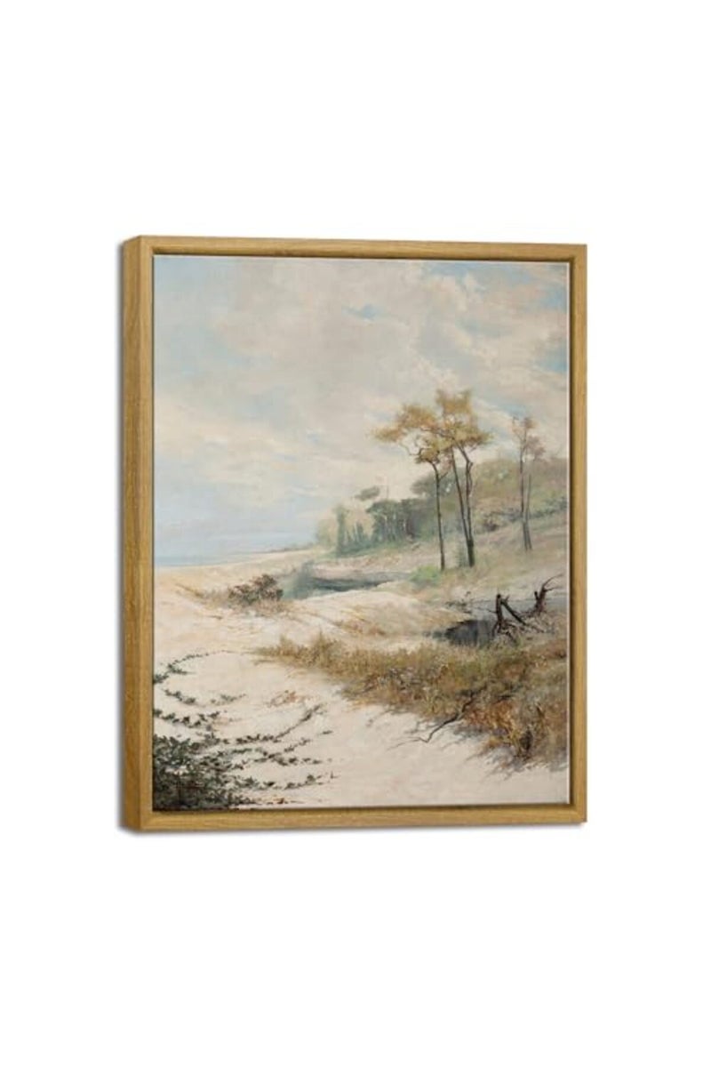 Pyradecor Large Antonio Parreiras Cabrália Bay Poster Canvas Prints Vintage Wall Art Retro Natural Wood Framed Home Decor - Image 2