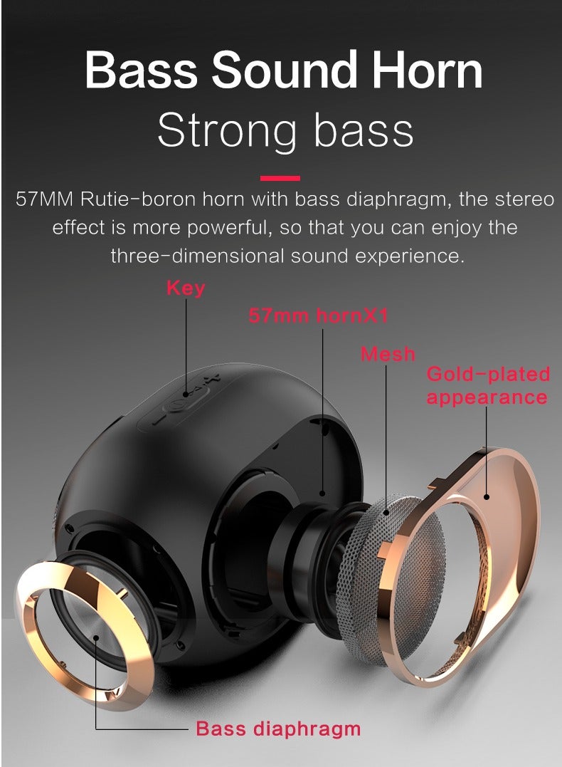 X6 Portable Wireless Speaker - Deep Bass, TWS Stereo, Built-In Mic for Calls - FM Radio, TF Card, USB Playback - Ideal for Travel and Outdoor Use - Image 5