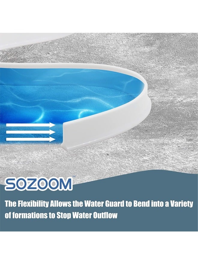 Aissiora Shower Threshold Water Dam Silicone Shower Water Self Adhesive Silicone Waterproof Barrier Bathroom and Kitchen Water Strip Dam Shower Guard for Bathroom Bathtub and Kitchen Countertop - Image 3