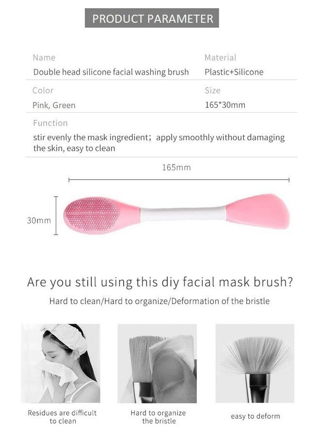MobFestÂ® Double-Sided Silicone Facial Cleansing Brush, Face Mask Scrubber for Pore Cleansing, Gentle Exfoliating, Remove Oil, Blackhead Brush (6.5 Inch, 1) - Image 2