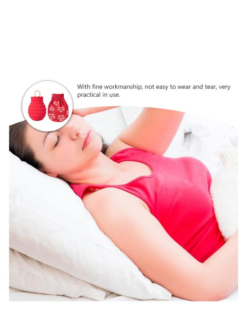Warm Water Bag, Warm Water Bottle Rubber hot Water Bottle with Cover, Cold Weather Hand Warmers hot Water Sack Fillable Hot Water Pouch Knitted Water Injection, Child Micro-Wave Oven - Image 5