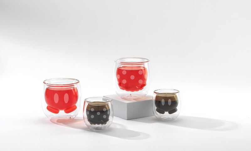JoyJolt Mickey Pants and Minnie Skirt 3D 7.4oz Double Wall Glass Coffee Cups Set of 2, Disney Coffee Mug, Espresso and Tea Cups, Collection of Double Wall Glasses, Disney Gifts - Image 5