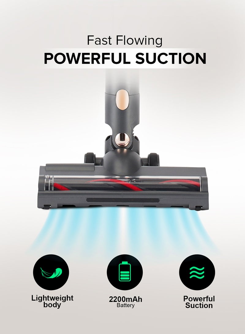 GEEPAS Rechargeable Cordless Handheld Stick Vacuum Cleaner with Powerful Suction 30mins Runtime High Efficiency Filtration system 160 W GVC19030 Black/Grey - Image 5