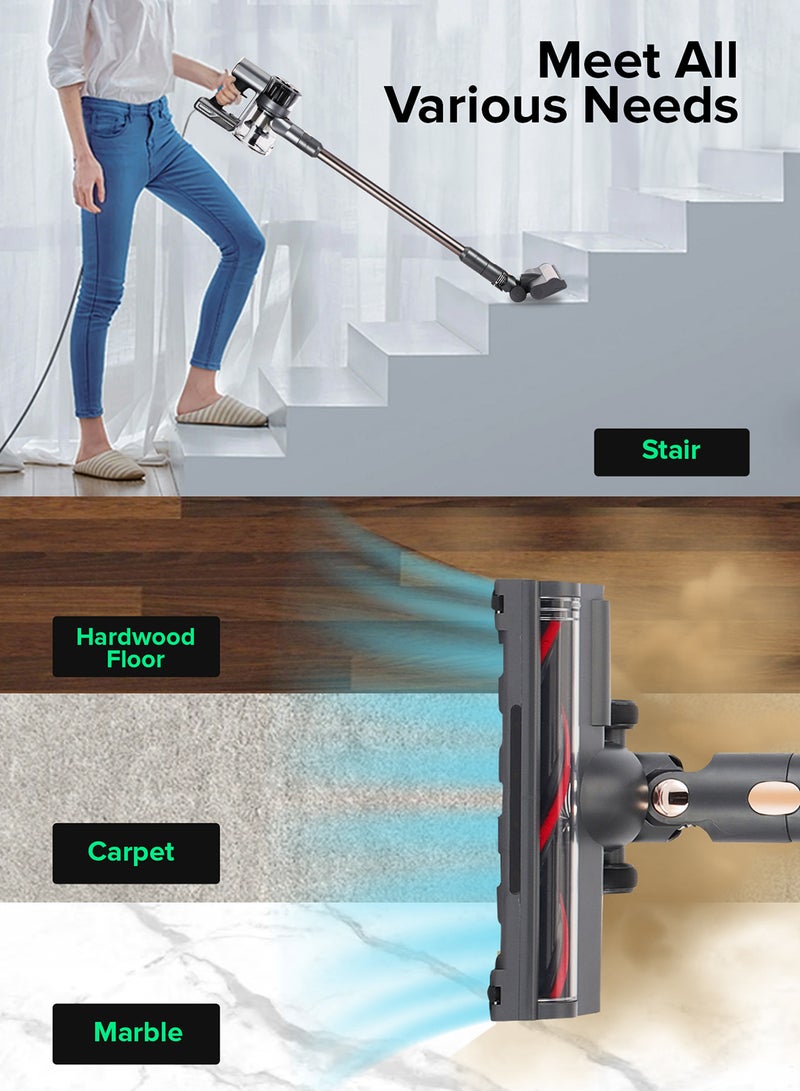 GEEPAS Rechargeable Cordless Handheld Stick Vacuum Cleaner with Powerful Suction 30mins Runtime High Efficiency Filtration system 160 W GVC19030 Black/Grey - Image 4