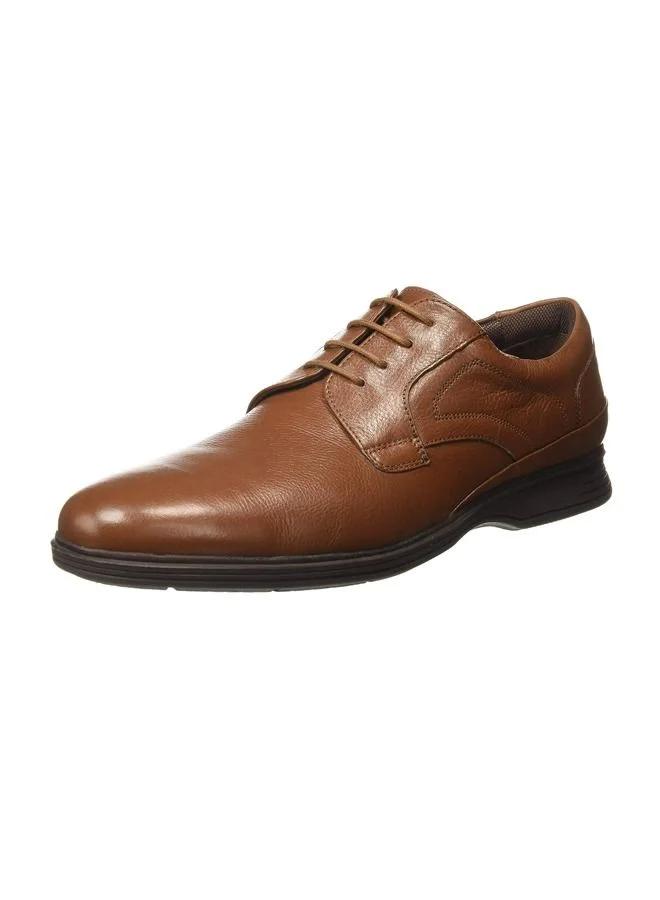 RUOSH Men's Oxford Derby Lace up Comfort Tan Leather Work Office Formal Occasion Party Wear Premium Shoes