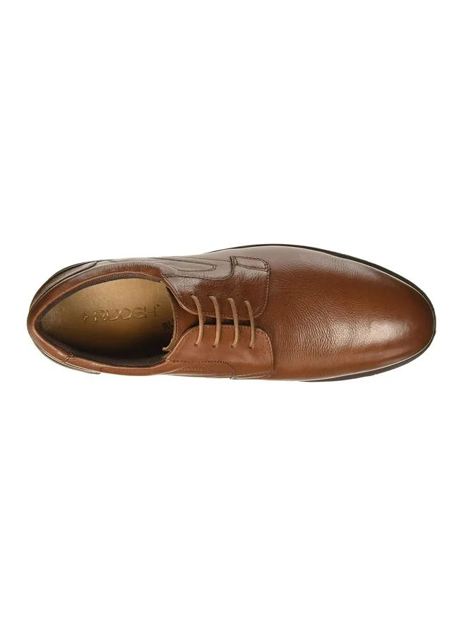 RUOSH Men's Oxford Derby Lace up Comfort Tan Leather Work Office Formal Occasion Party Wear Premium Shoes