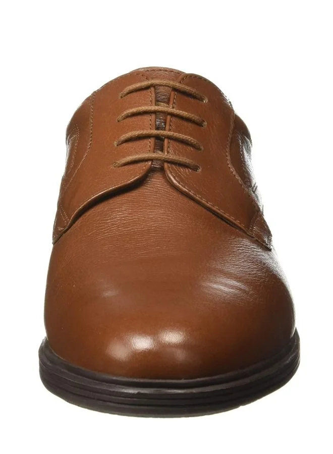 RUOSH Men's Oxford Derby Lace up Comfort Tan Leather Work Office Formal Occasion Party Wear Premium Shoes