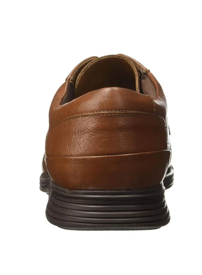 RUOSH Men's Oxford Derby Lace up Comfort Tan Leather Work Office Formal Occasion Party Wear Premium Shoes