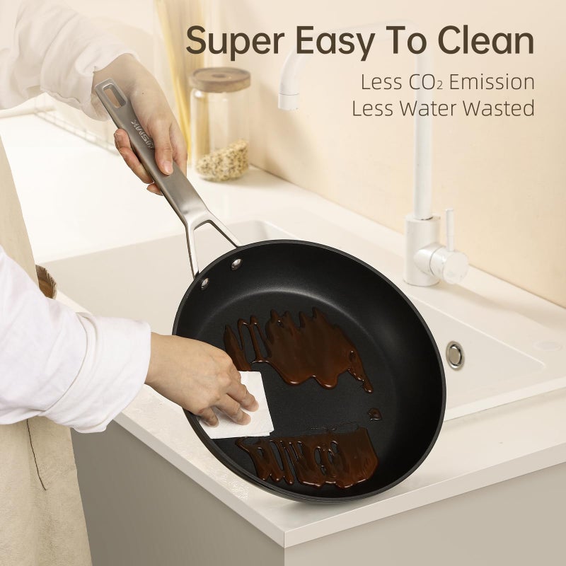 MsMk 7 inch Small Egg Nonstick Frying Pan with Lid, Eggs Omelette Burnt also Non stick, Scratch-resistant, Induction Skillet, Oven Safe to 700Â°F Pan for Cooking, Dishwasher Safe - Image 5