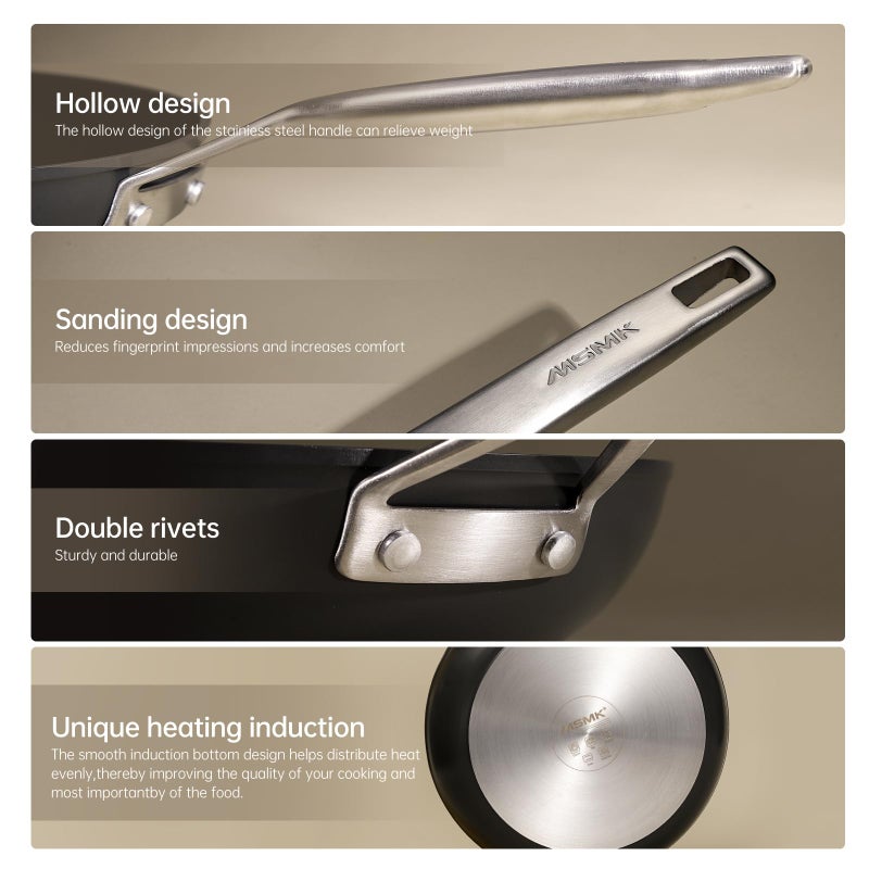 MsMk 7 inch Small Egg Nonstick Frying Pan with Lid, Eggs Omelette Burnt also Non stick, Scratch-resistant, Induction Skillet, Oven Safe to 700Â°F Pan for Cooking, Dishwasher Safe - Image 3