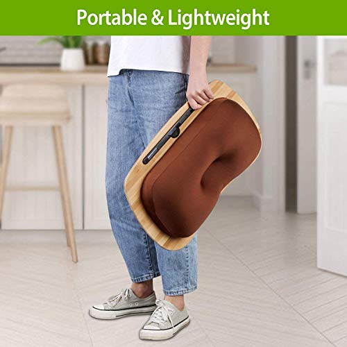 Snazzy Bamboo Wood Bamboo Lap Desk Pillow Cushioned Laptop Tray Fit Up To 17 Inch Laptop With Tablet Holder And Dual Cushion Foam For Home, Office (Beige) - Image 5