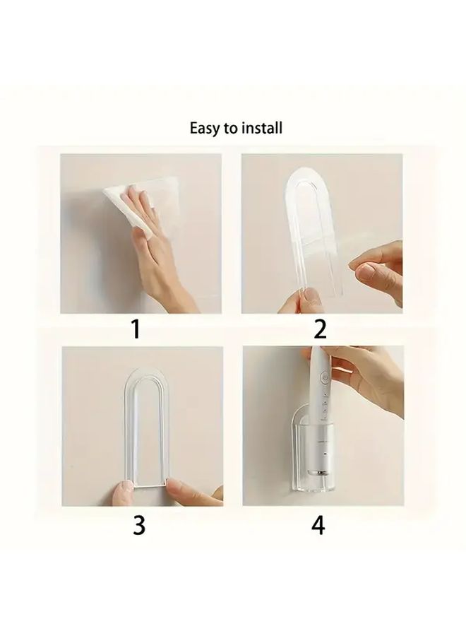 White Self Adhesive Wall Mounted Electric Toothbrush Holder No Power Required - Image 4