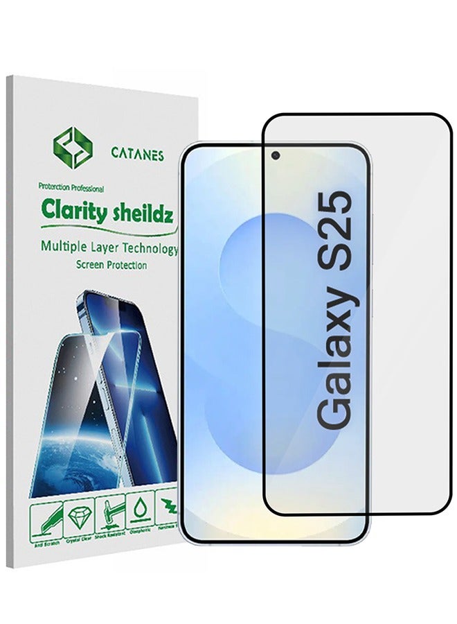 CATANES (for Galaxy S25) Premium Screen Protector Full Coverage, Scratch-Resistant Anti Bubble - Side Black - Image 1