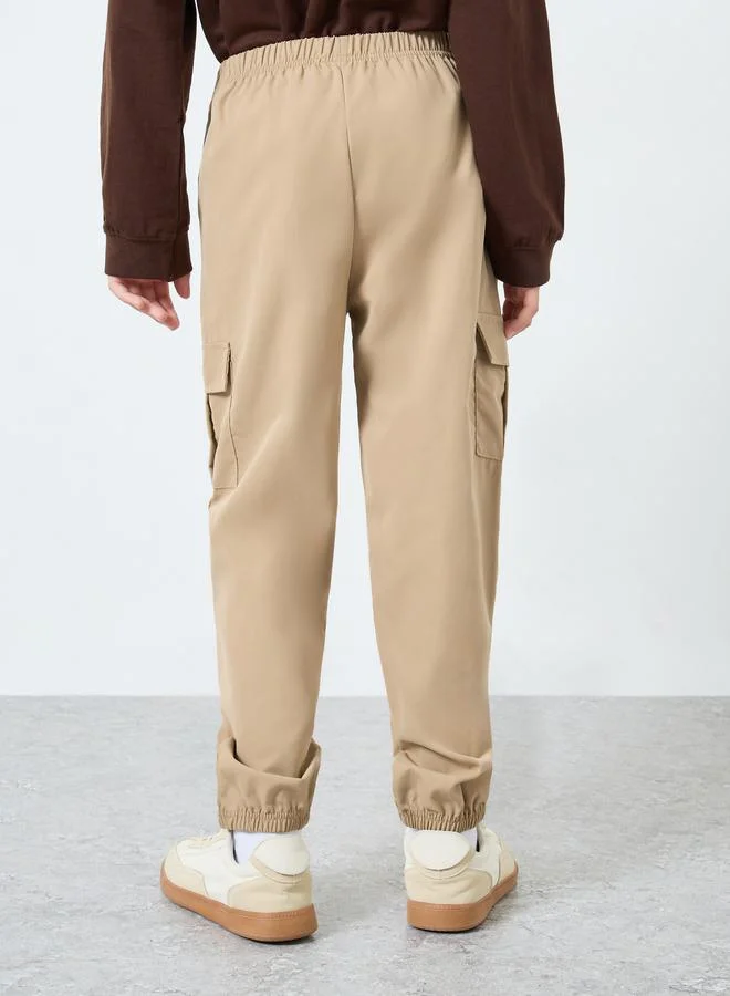 ستايلي بنطال جوغر بلون بيج سادة للأطفال