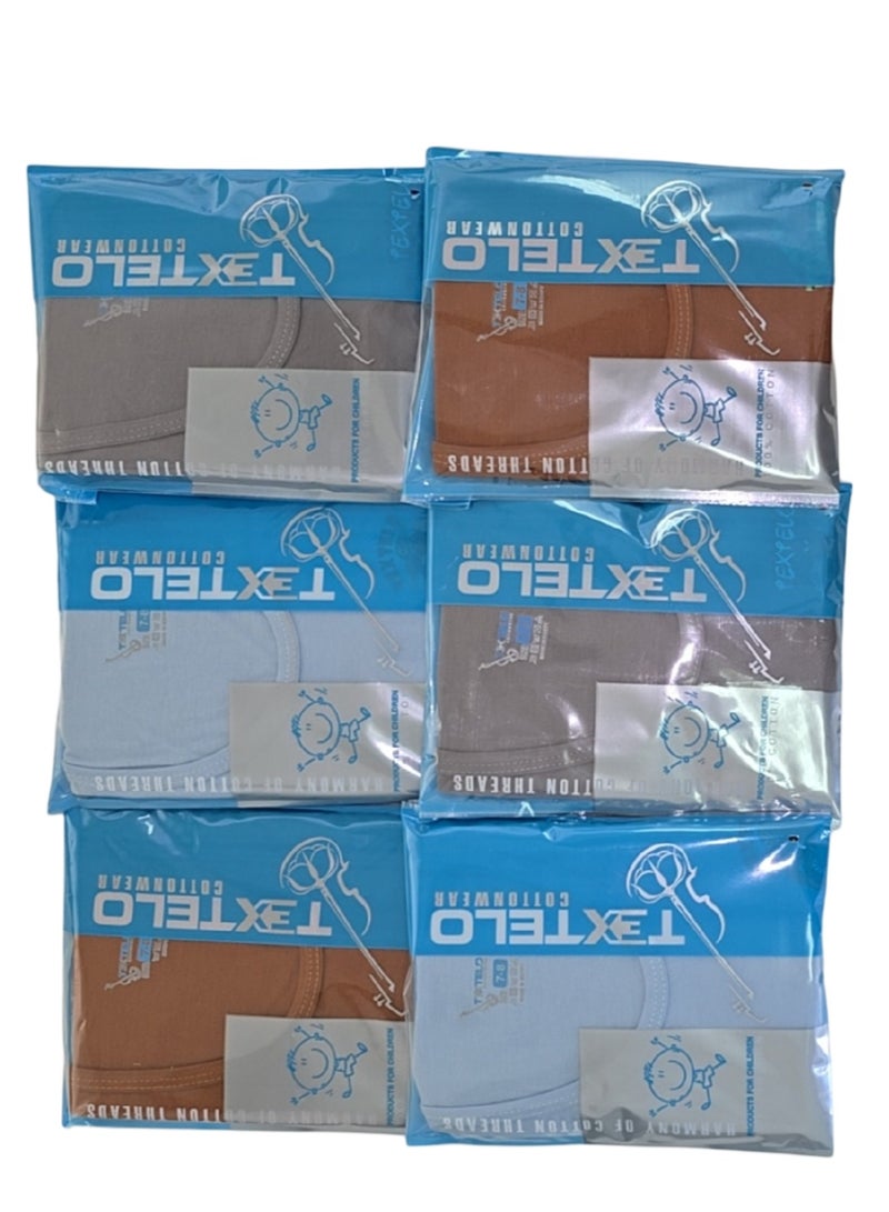Textelo boy's Underwear Cotton Vests And Briefs Set of 6 Piece printed 3 color - Image 3
