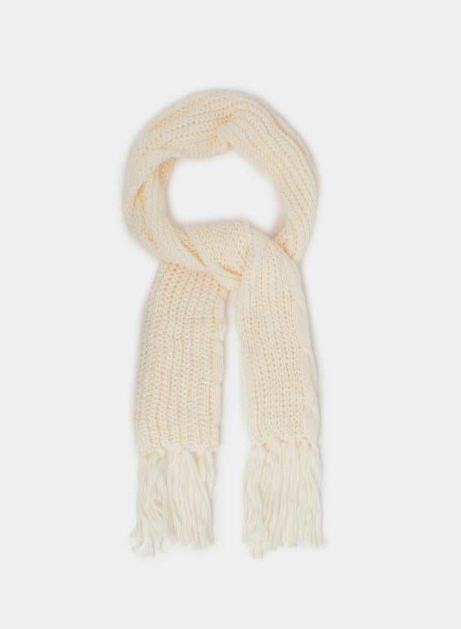 Styli Tasseled Edge Knitted Scarf  - Image 1