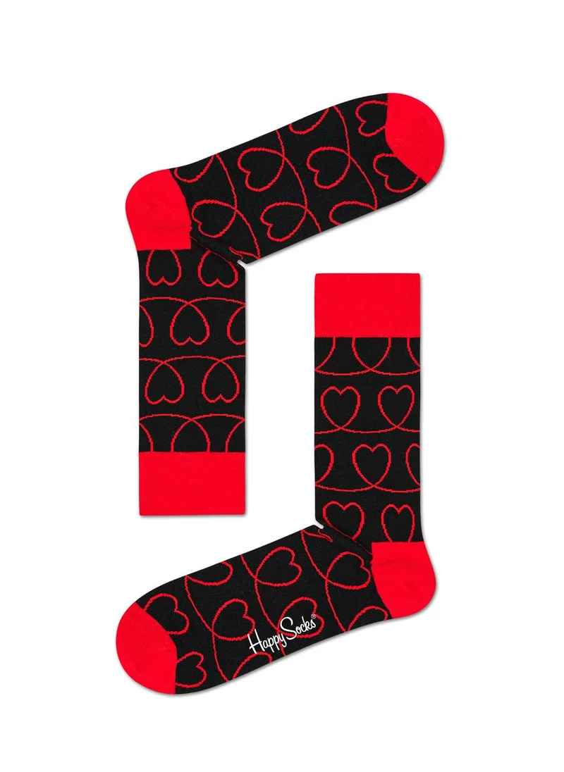 Happy Socks 3-PACK I LOVE YOU GIFT BOX Black/Red