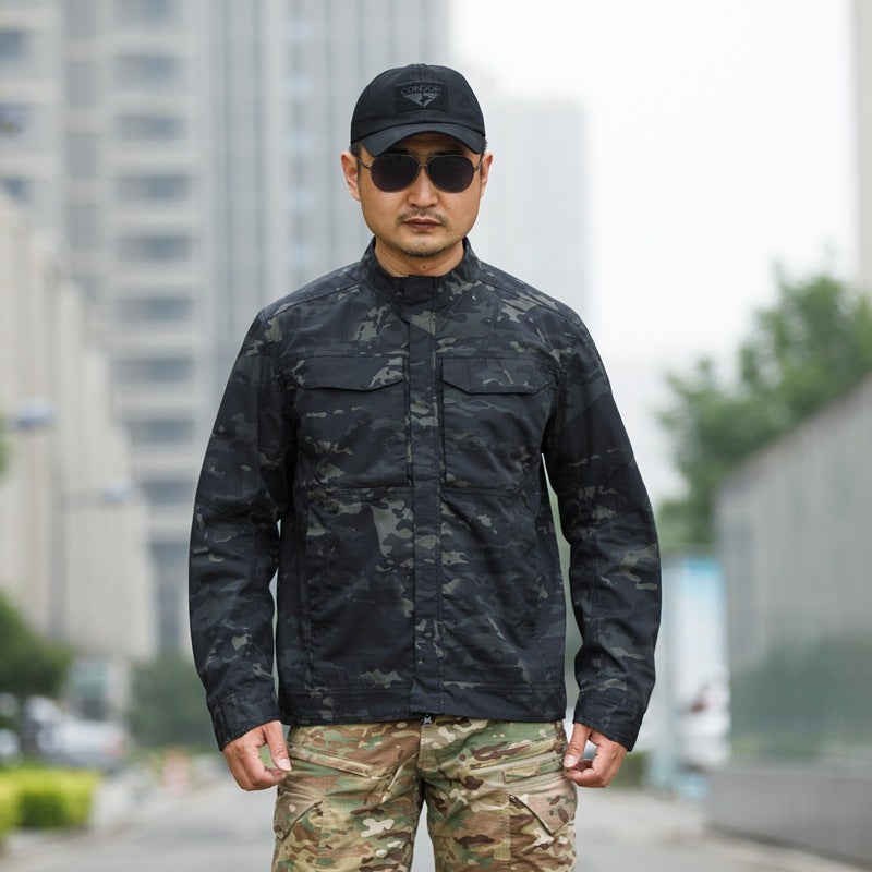 Outdoor Front Breaking Collar Tactical Camouflage Jacket Military Fan Agent Jacket Prellizer Waterproof Scratch-Resistant Wear-Resistant - Image 3
