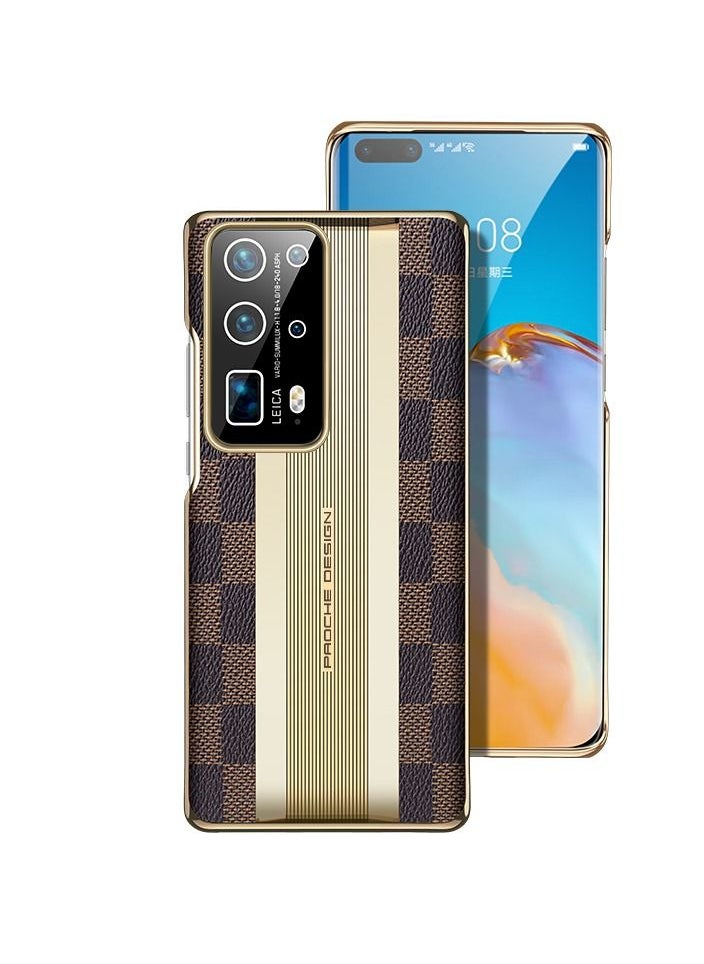 Suteni - Plaid Back Cover Card Slots Leather Phone Case for Huawei - Image 1