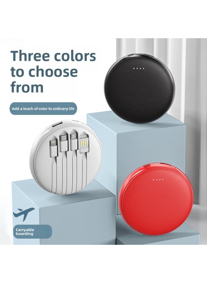 Generic Mini Round Self-belt Charging Treasure 20000 MA Large Capacity Mobile Power Gift Custom Logo-Color:Black-Power Supply Capacity:10000ma  - Image 2