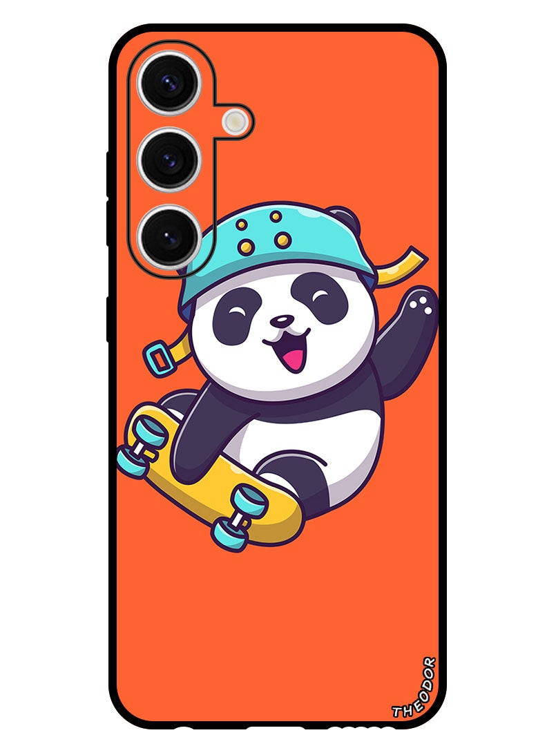 Theodor Protective Case Anti Scratch Shock Proof Bumper Cover For Samsung Galaxy S24 Plus Skiing Panda - Image 1