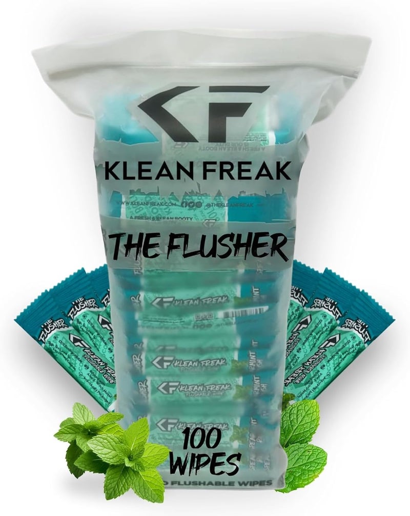Klean Freak The Flusher Wipes - 100 Pack Spearmint Rush - Image 1