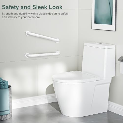FANHAO 2 Pack Grab Bars for Bathtubs and Showers, 16 Inch Anti Slip Shower Grab Bars Stainless Steel Shower Handle Toilet Handicap Elderly Senior Assist Bathroom Safety Bars (White) - Image 5