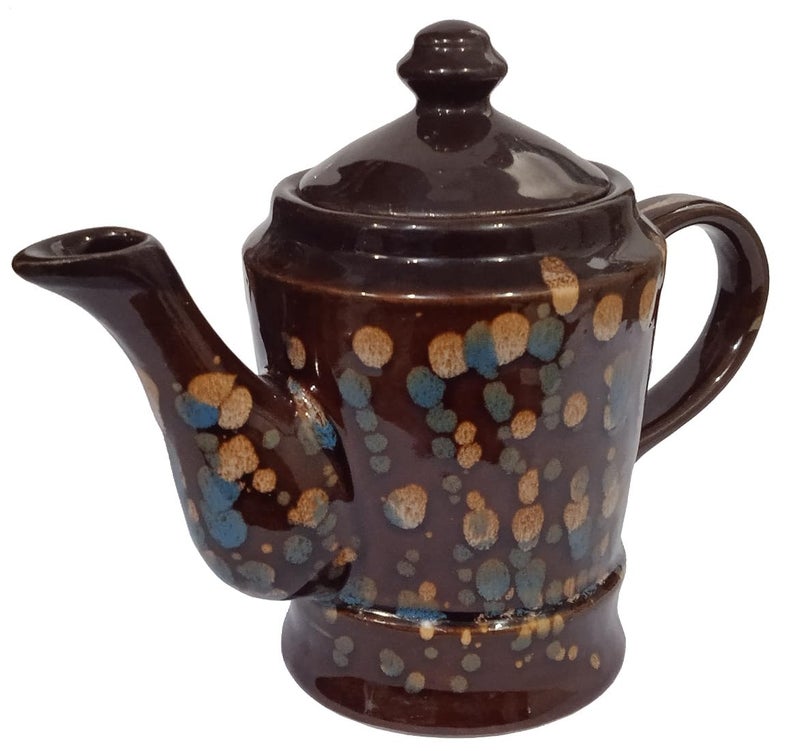 Purpledip Ceramic Kettle in Rustic Studio Pottery 'Glitter': Artisan Handmade Glazed Tea Coffee Pot (10755C) - Image 4