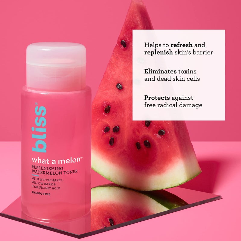 Bliss What a Melon Replenishing Watermelon Hyaluronic Acid Toner - 7 Fl Oz - Witch Hazel & Willow Bark - Hydrates, Refreshes and Energizes Tired Skin - Clean - Vegan & Cruelty-Free - Image 2