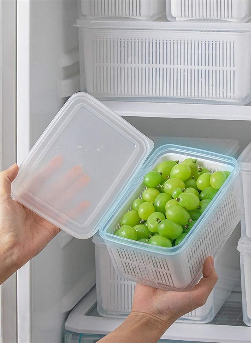 سيوسي حاويات التخزين ، حاويات تخزين الفاكهة والخضروات الطازجة من للثلاجة ، درج تجفيف مع مصافي 1.5 لتر - Image 1