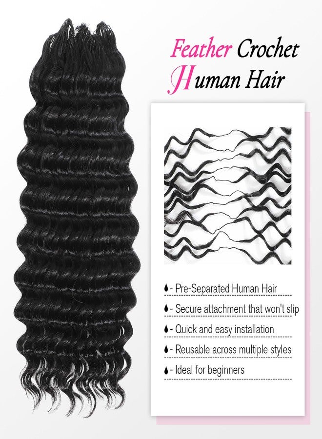 يو آر بيوتي شعر بشري طبيعي 100% من Urbeauty Feather Crochet للنساء ذوات البشرة السمراء، مموج بعمق لضفائر البوهو، مُجهز مسبقًا بحلقات، بدون عقد، بلمسة نهائية غير مرئية، ناعم، خفيف الوزن وقابل لإعادة الاستخدام، مناسب للمبتدئين - Image 2
