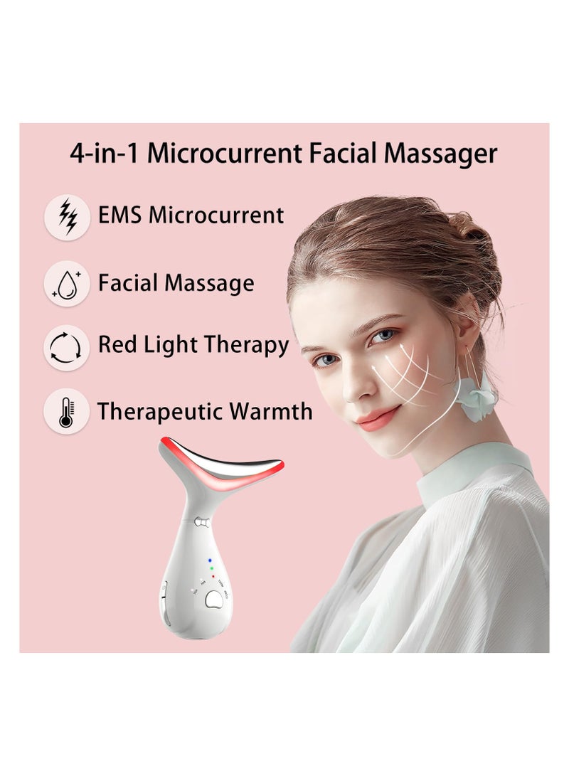 SYOSI SYOSI Facial and Neck Electric Massager, Red Light Therapy, 3-in-1 Chin Lift Devices, V-Shaped Firming EMS Vibration Facial Massager, Facial Wand,Wavy Chic Beauty Multifunctional Facial-Device - Image 2