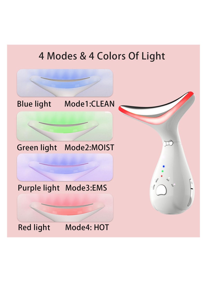 SYOSI SYOSI Facial and Neck Electric Massager, Red Light Therapy, 3-in-1 Chin Lift Devices, V-Shaped Firming EMS Vibration Facial Massager, Facial Wand,Wavy Chic Beauty Multifunctional Facial-Device - Image 3
