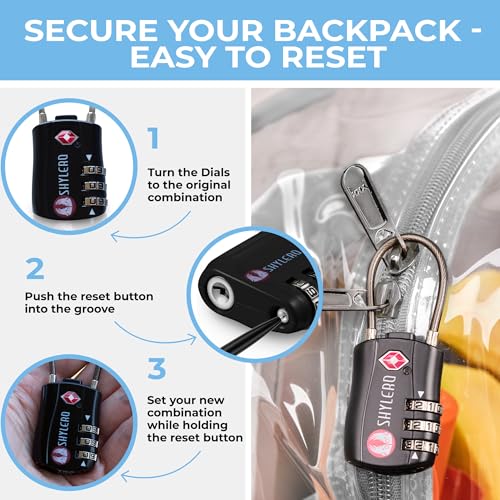 SHYLERO Clear Backpack Heavy Duty has TSA Lock 2WAY Zipper PVC Transparent Backpack Is Extra Large H18xW14xD8 Light Gray - Image 3