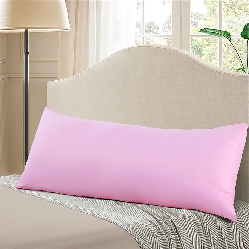 EVOLIVE Ultra Soft Microfiber Body Pillow Cover/Pillowcases 21"x54" with Hidden Zipper Closure (21"x54" Body Pillow Cover, Pink) - Image 1