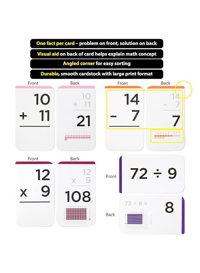 Think Tank Scholar - Think Tank Scholar 681 Math Flash Cards & Math Dice (Award Winning) Addition, Subtraction, Multiplication & Division - All Facts & Games - Kids Ages 4+ Kindergarten, 1ST, 2ND, 3RD, 4TH, 5TH, 6TH Grade - Image 1