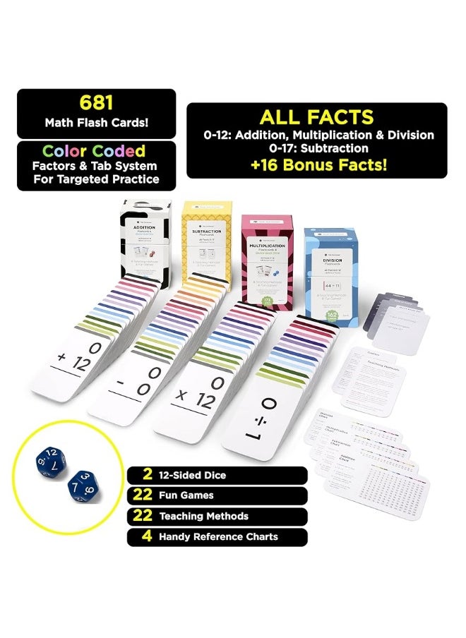 Think Tank Scholar 681 Math Flash Cards & Math Dice (Award Winning) Addition, Subtraction, Multiplication & Division - All Facts & Games - Kids Ages 4+ Kindergarten, 1ST, 2ND, 3RD, 4TH, 5TH, 6TH Grade - pzsku/ZD0ECB9F7DC16E2504E0AZ/45/_/1729176676/d01b3066-2069-4f52-95ab-1ada667482bf