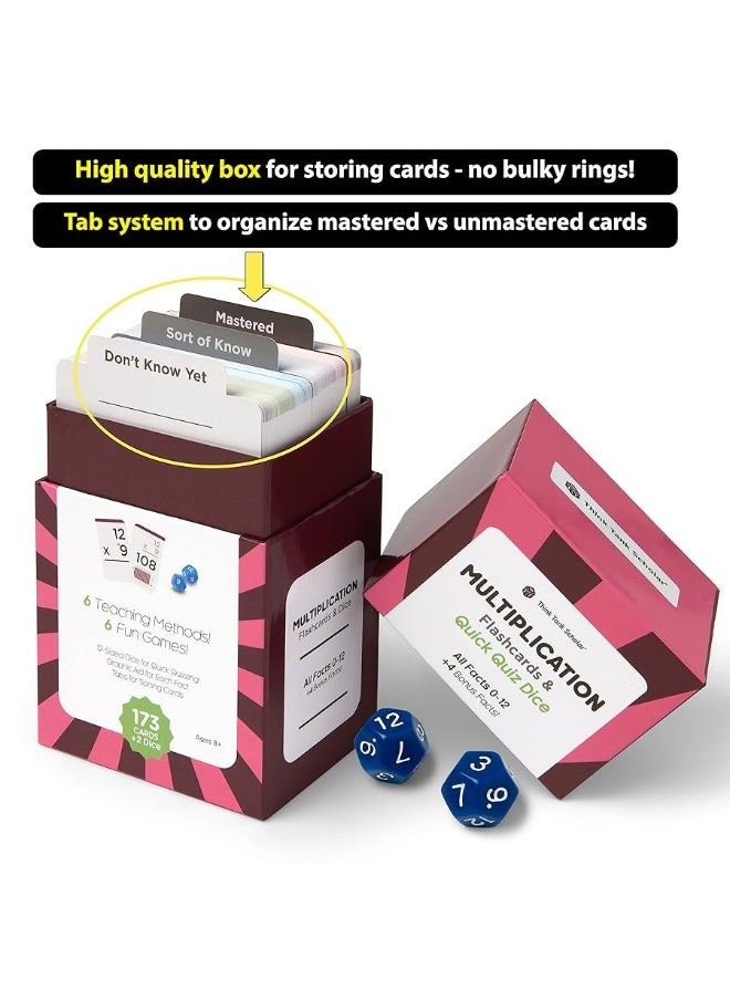 Think Tank Scholar - Think Tank Scholar 681 Math Flash Cards & Math Dice (Award Winning) Addition, Subtraction, Multiplication & Division - All Facts & Games - Kids Ages 4+ Kindergarten, 1ST, 2ND, 3RD, 4TH, 5TH, 6TH Grade - Image 1