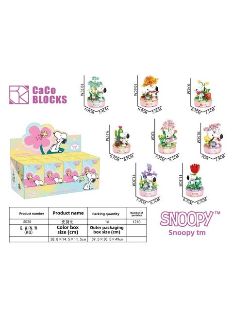 [Generation] Genuine Snoopy Series Small Particle Building Blocks Children's Building Blocks Assembled Gifts For Girls On June 1-Color:S025 Blind Box Snoopy Random Box