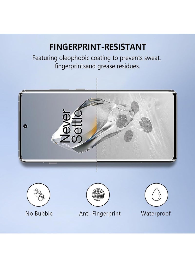 Generic - Screen Protector for Oneplus 12 5G Tempered Glass Screen Protector Full Glue Edge to Edge 9H Hardness Anti Fingerprint Curved Round Edges Scratch Proof for 1 + 12 5G - Image 1