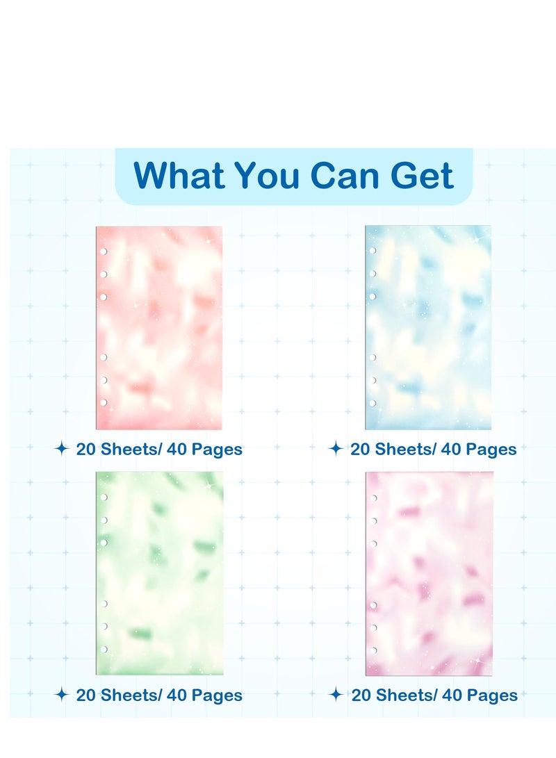 SYOSI A6 Colorful Refill Paper, 80 Sheets Loose Leaf Binder Inserts Paper Starry Sky Planner Refills 6.7" x 4.1" for 6 Ring Binder Journal Notebook Diary, 240 Pages  - Image 4
