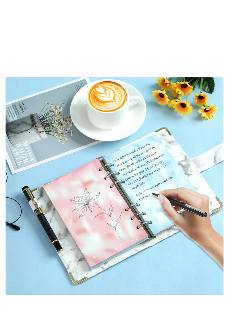 SYOSI A6 Colorful Refill Paper, 80 Sheets Loose Leaf Binder Inserts Paper Starry Sky Planner Refills 6.7" x 4.1" for 6 Ring Binder Journal Notebook Diary, 240 Pages  - Image 2