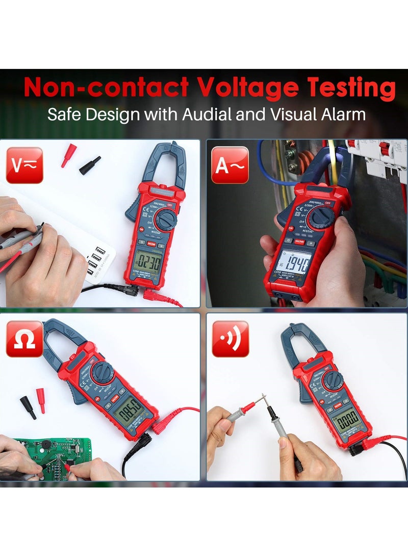 SYOSI Digital Clamp Meter, 2000 Counts Voltage Tester, Auto-ranging Clamp Meter for AC/DC Voltage, AC Current, Resistance, Capacitance, Continuity, Live Wire Test, Non-Contact Voltage Detection - Image 5