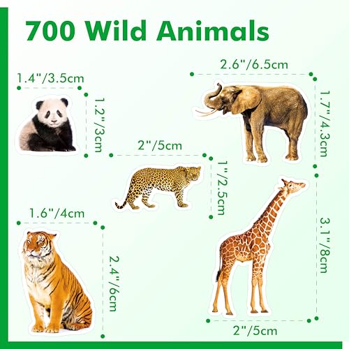 Gethelud 700 PCS Wild Animal Stickers, 100+ Realistic Animals Cute Zoo Animal Stickers Water/Tear Resistant with No Residue Washable Decals for Teachers, Kids, Students, Water Bottle, Laptop, Scrapbook - Image 2