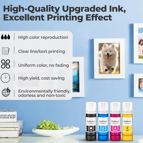 DEEIYUER Compatible for EPT522 Ink Refill Bottles ET-2800 ET-2803 ET-4800 Compatible for EPT522 Ink 2800 Refill Inks for Eco tank ET-2400 ET-2720 ET-2800 ET-2803 ET-4700 ET-4800 ET2720 ET2800 ET2803 ET4800 - Image 4