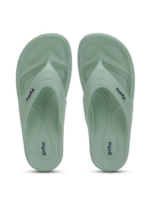YOHO Drizzle Soft Slippers for Women | Mild Acupressure | Lightweight, Green UK5