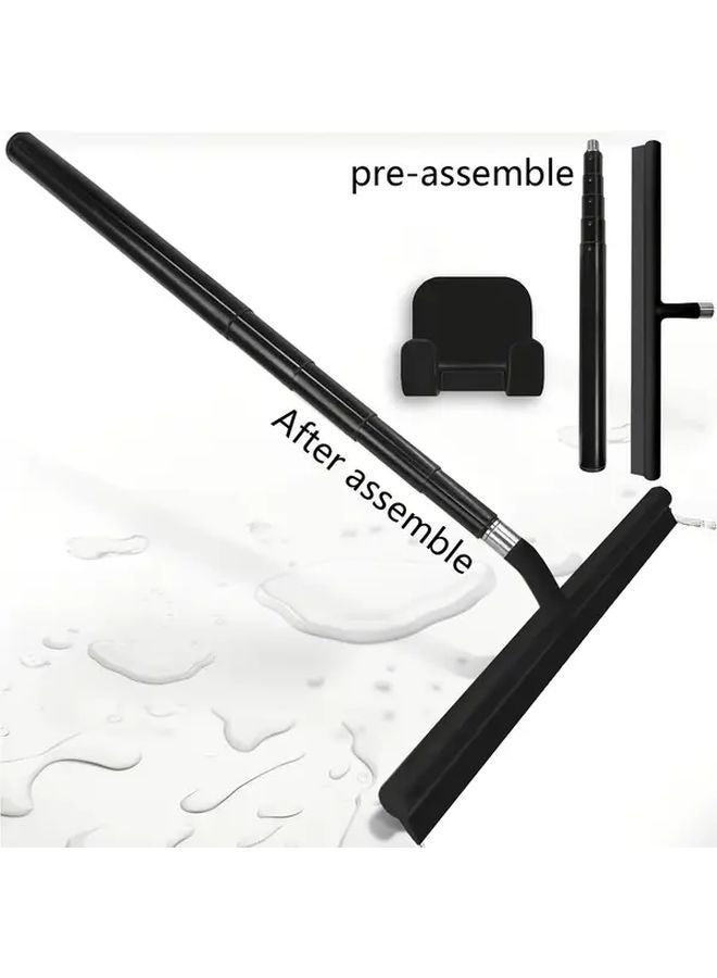 3 In 1 Telescopic Set Adjustable Pole Silicone Squeegee For Windows Shower Doors - Image 1